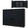 Wall Mounted Tool Cabinet Industrial Metal 31.5"x7.5"x23.6" Black