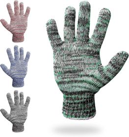 String Knit Work Gloves Men Bulk Pack of 720 Pairs; Large Multi-Color Cotton Gloves For Men 10" x 4"; Breathable Cotton Work Gloves Women; Washable Wo