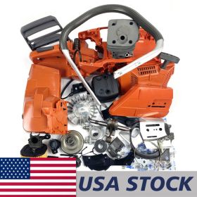 Complete Repair Parts Compatible With Husqvarna 372XP Chainsaw Crankcase Engnie Motor Cylinder Crankshaft Fuel Tank Ignition Coil Carburetor Muffler H