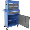 Tool Chest, 5-Drawer Rolling Tool Storage Cabinet with Detachable Top Tool Box, Liner, Universal Lockable Wheels, Adjustable Shelf, Locking Mechanism,
