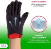 144 Pairs Red Fleece Lined Brown Jersey Gloves 9.5" Size. Reusable Washable Gloves with Open Cuff; Gunn Cut Pattern. Plain Breathable Gloves. Protecti