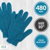 Blue Gray Knit Gloves 10" L Size. Pack of 480 Work Cotton Gloves for Men; Women 10 Oz Reusable Cotton Work Gloves; Breathable Working Grip Gloves; Thi