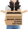 Brown Jersey Gloves 10' Size; Pack of 600 Cotton Work Gloves with Elastic Knit Wrist; Polyester Breathable Gloves for Men and Women; Industrial Gloves