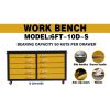 6ft Storage Cabinet with Workbench (10 Drawers)