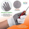PVC String Knit Work Gloves 9.5 Size Pack of 240 Safety Work Gloves White Color with Black Dots. Coton Gloves for Warehouse Gardening Construction. Gl