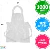1000 Pack White PE Aprons 28 x 55. Ultra Thin Design 1 Mil Disposable Dispenser Polyethylene Aprons 28x55 Unisex Liquid-Proof Workwear.Protective Indu