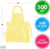 Pack of 500 Yellow Polyethylene Aprons 28 x 46 Disposable Aprons Waterproof 1 Mil PE Lightweight Industrial Poly Aprons 28x46 for Food Industry ; Cook