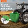 VEVOR Ballast Box 3 Point Category 1 Tractor, 800lbs Capacity, for 2'' Hitch Receiver, 5 cu.ft Volume Loader Attachment, Heavy-duty Steel, Green