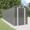 Garden Shed Light Gray 75.6"x336.6"x87.8" Galvanized Steel
