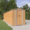 Garden Shed Light Brown 75.6"x336.6"x87.8" Galvanized Steel