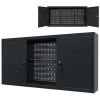 Wall Mounted Tool Cabinet Industrial Metal 47.2"x7.5"x23.6" Black