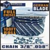 Holzfforma¬Æ 100FT Roll 3/8' .058'' Full Chisel Saw Chain With 40 Sets Matched Connecting links and 25 Boxes