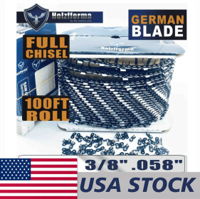 Holzfforma¬Æ 100FT Roll 3/8' .058'' Full Chisel Saw Chain With 40 Sets Matched Connecting links and 25 Boxes