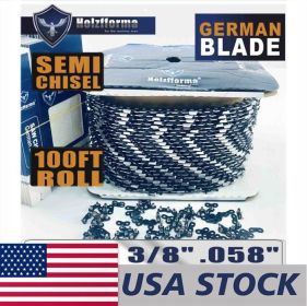 Holzfforma¬Æ 100FT Roll 3/8' .058'' Semi Chisel Saw Chain With 40 Sets Matched Connecting links and 25 Boxes
