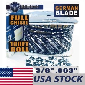 Holzfforma¬Æ 100FT Roll 3/8' .063'' Full Chisel Saw Chain With 40 Sets Matched Connecting links and 25 Boxes