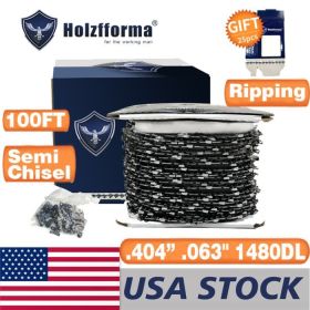 Holzfforma¬Æ 100FT Roll .404' .063'' Semi Chisel Ripping Saw Chain With 40 Sets Matched Connecting links and 25 Boxes