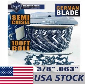 Holzfforma¬Æ 100FT Roll 3/8' .063'' Semi Chisel Saw Chain With 40 Sets Matched Connecting links and 25 Boxes
