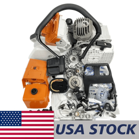 US STOCK - Complete Aftermarket Repair Parts For Holzfforma G444 STIHL MS440 044 Chainsaw Engine Crankcase Gas Fuel Tank Ignition Coil Crankshaft Carb