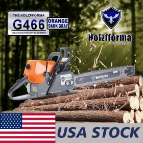US STOCK - 76.5cc Holzfforma¬Æ G466 Gasoline Chain Saw Power Head With Hearing Protectors Helmet Without Guide Bar & Chain 2-4 Days Delivery Time Fast