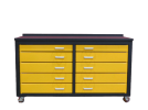 6ft Storage Cabinet with Workbench (10 Drawers)