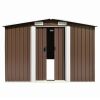 Garden Shed Brown 101.2"x389.8"x71.3" Galvanized steel