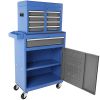 Tool Chest, 5-Drawer Rolling Tool Storage Cabinet with Detachable Top Tool Box, Liner, Universal Lockable Wheels, Adjustable Shelf, Locking Mechanism,