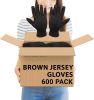 Brown Jersey Gloves 10' Size; Pack of 600 Cotton Work Gloves with Elastic Knit Wrist; Polyester Breathable Gloves for Men and Women; Industrial Gloves