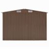 Garden Shed Brown 101.2"x389.8"x71.3" Galvanized steel