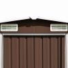 Garden Shed Brown 101.2"x389.8"x71.3" Galvanized steel