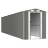 Garden Shed Light Gray 75.6"x336.6"x87.8" Galvanized Steel