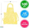 Pack of 500 Yellow Polyethylene Aprons 28 x 46 Disposable Aprons Waterproof 1 Mil PE Lightweight Industrial Poly Aprons 28x46 for Food Industry ; Cook