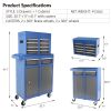 Tool Chest, 5-Drawer Rolling Tool Storage Cabinet with Detachable Top Tool Box, Liner, Universal Lockable Wheels, Adjustable Shelf, Locking Mechanism,