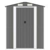 Garden Shed Light Gray 75.6"x336.6"x87.8" Galvanized Steel