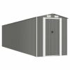 Garden Shed Light Gray 75.6"x336.6"x87.8" Galvanized Steel