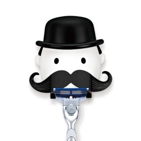 Punch-free Beard Shaver Holder Wall Hanging (Color: White)