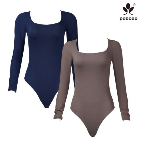 Square Collar Long Sleeved Frosted Warm Jumpsuit
