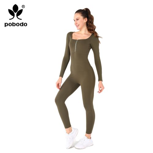 Square Collar Chest Short Zipper Jumpsuit