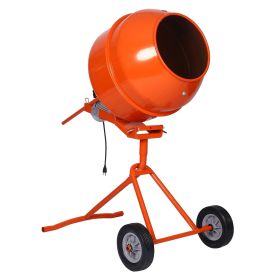 5.0 cu. ft. Portable Concrete Mixer,electric cement mixer ,ETL certificated copper motor (Material: Steel, Color: Orange)